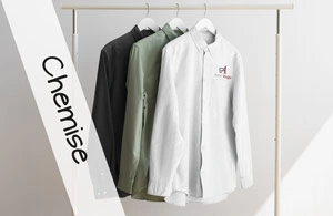 Chemise publicitaire personnalisée avec logo pour entreprise et association à prix discount 