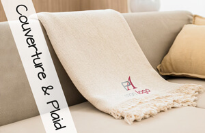 Plaid publicitaire personnalisé avec logo pour entreprise et association à prix discount 