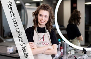 Vêtement publicitaire personnalisé coiffeur et institut beauté 