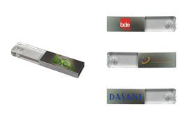 Clé USB cristal, verre et aluminium personnalisée