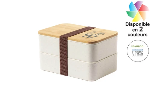 Lunch box double contenant Bawar publicitaire personnalisé avec logo 
