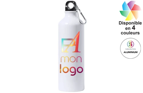 Gourde alu avec mousqueton Bredix 800ml publicitaire personnalisée avec logo 