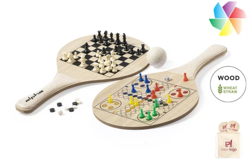 Raquette de plage multi-jeux Pecter publicitaire personnalisée avec logo 