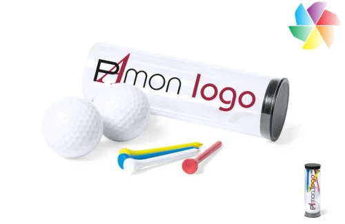 Set de 2 balles de golf Caddie publicitaires personnalisés avec logo 