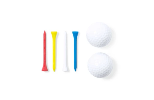 Set de 2 balles de golf personnalisées Caddie avec 4 tees bois