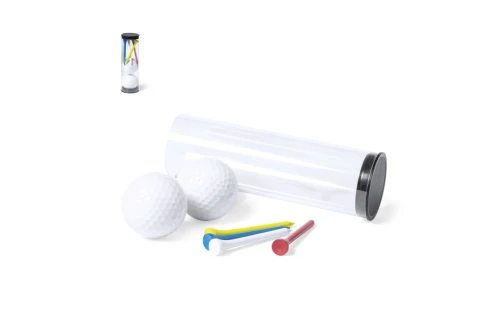 Set de 2 balles de golf personnalisées Caddie avec 4 tees bois