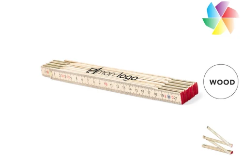 Mètre pliant en bois Medil publicitaire personnalisé avec logo 