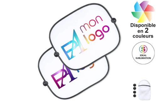 Pare soleil set 2 pièces Korenty publicitaire personnalisé avec logo 