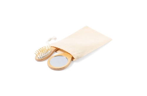 Set beauté personnalisé Dianex kit brosse et miroir bois