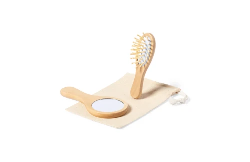 Set beauté personnalisé Dianex kit brosse et miroir bois