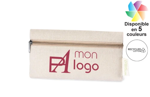 Trousse en coton recyclé publicitaire personnalisée avec logo 