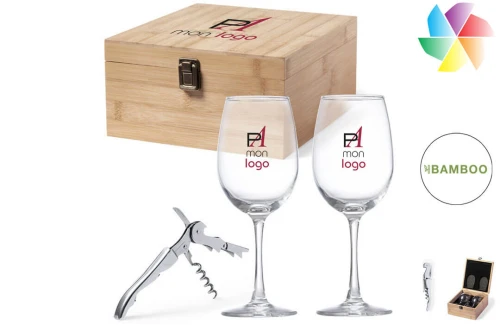 Coffret œnologue avec verres Neider publicitaire personnalisé avec logo 