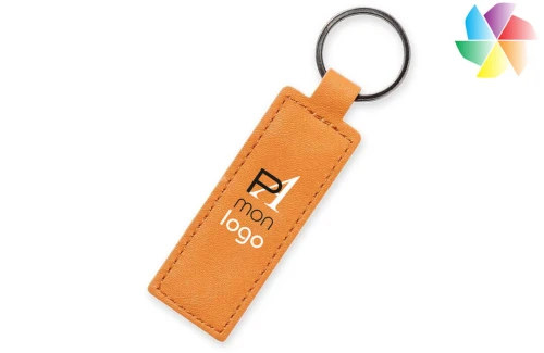 Porte-clés en cuir recyclé cirbam publicitaire personnalisé avec logo 