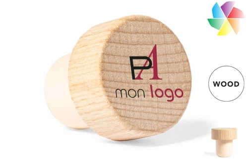 Bouchon réutilisable en bois Filden publicitaire personnalisé avec logo 