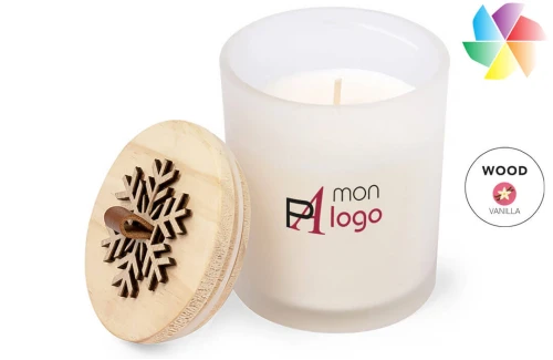 Bougie de Noël publicitaire personnalisée avec logo 
