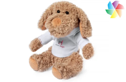 Peluche ourson Chamox à t-shirt publicitaire personnalisé avec logo 