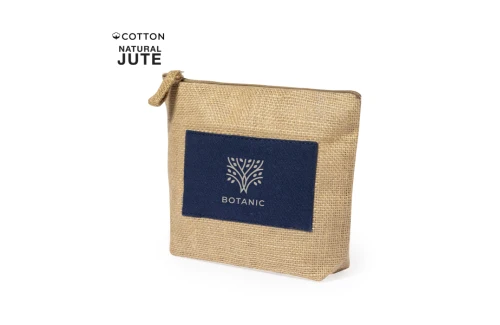 Trousse de maquillage personnalisé Kasmie pochette beauté en toile jute