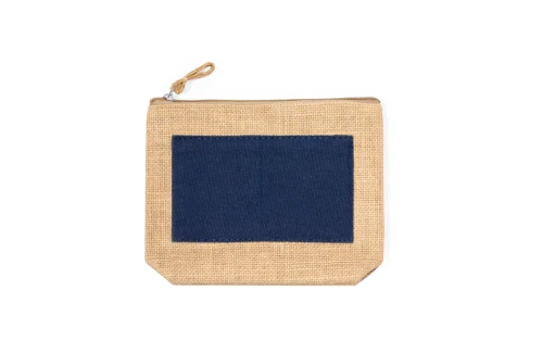 Trousse de maquillage personnalisé Kasmie pochette beauté en toile jute