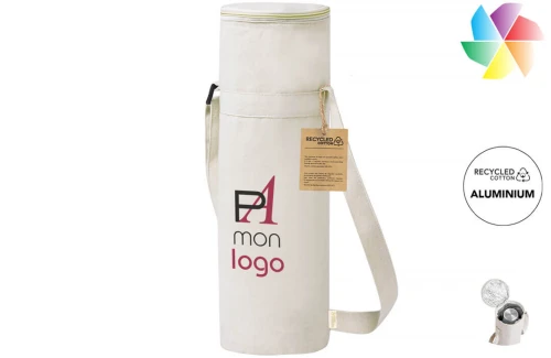 Sac isotherme pour bouteille en coton bio Sirkienen publicitaire personnalisé avec logo 