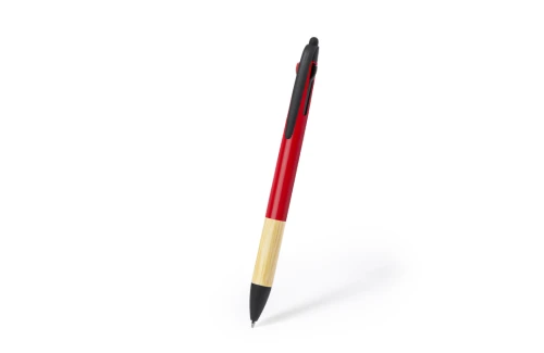 Stylo 3 couleurs personnalisé Milok en bambou et fibre de blé
