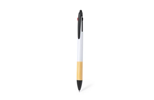 Stylo 3 couleurs personnalisé Milok en bambou et fibre de blé