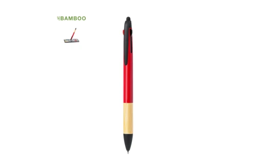 Stylo 3 couleurs personnalisé Milok en bambou et fibre de blé