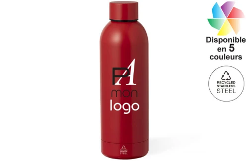 Bouteille isotherme Keono 500 ml inox recyclé publicitaire personnalisée avec logo 