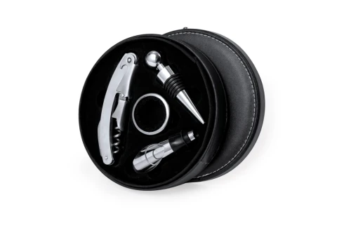 Coffret sommelier personnalisé Albion boite simili cuir 4 pièces