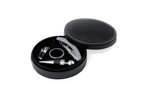 Coffret sommelier personnalisé Albion boite simili cuir 4 pièces