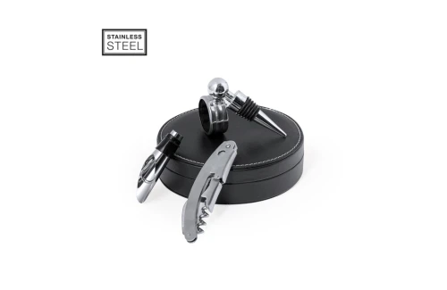 Coffret sommelier personnalisé Albion boite simili cuir 4 pièces