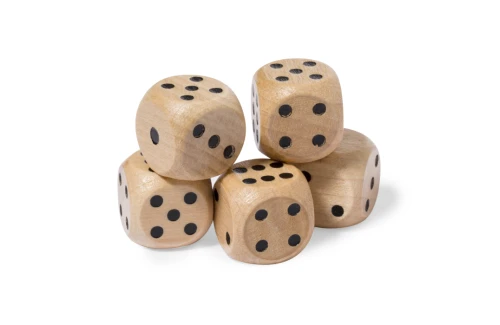 Set de dés personnalisé Atamin boite de jeu 5 pièces en bois