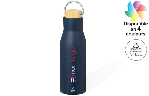 Gourde isotherme inox recyclé Prismix 500ml publicitaire personnalisée avec logo 