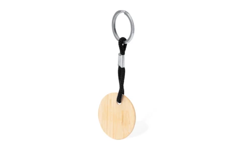 Porte-clés personnalisé cirbam plaque bambou rond