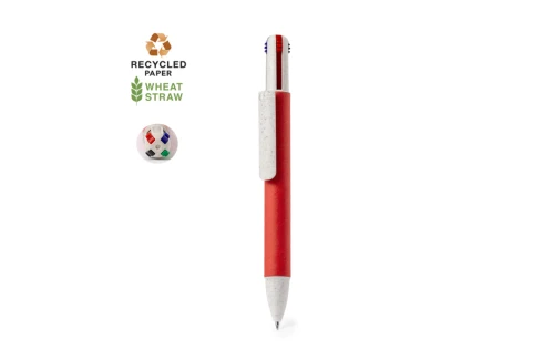 Stylo 4 couleurs personnalisé Surtun en carton recyclé et fibre de blé