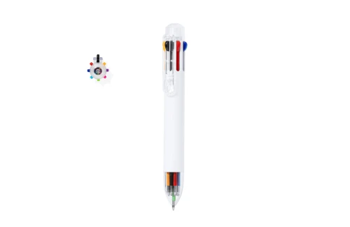Stylo 8 couleurs publicitaire kiviuk en plastique ABS blanc