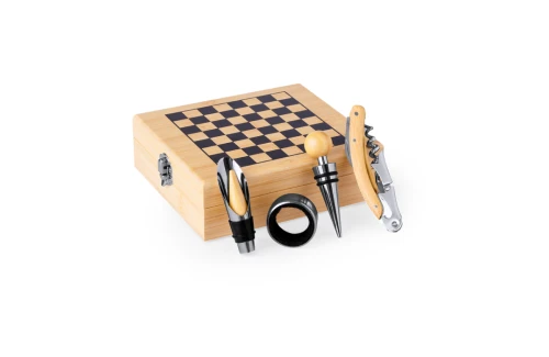 Coffret sommelier personnalisé Paluk boite à damier en bois