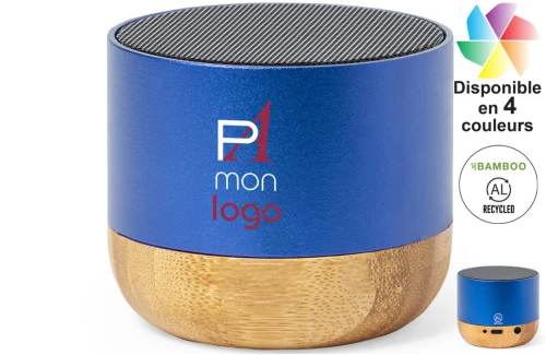 Mini enceinte en alu recyclé Lops publicitaire personnalisée avec logo 