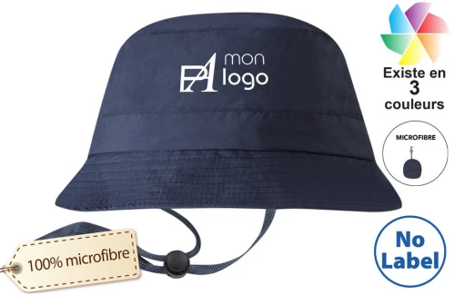 Bob en microfibre avec cordon de serrage réglables publicitaire personnalisé avec logo 