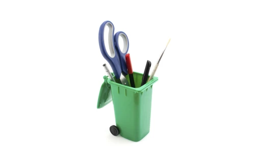 Pot à crayon personnalisé Organic en forme de poubelle