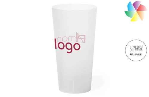 Gobelet incassable réutilisable Yonarax publicitaire personnalisé avec logo 