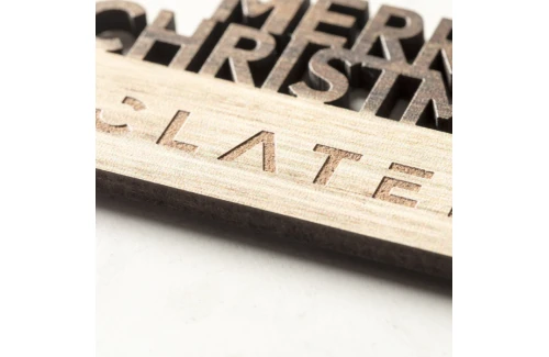 Magnet aimanté à texte de Noël découpé personnalisé
