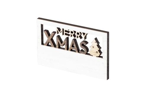 Magnet personnalisé merry christmas en bois naturel