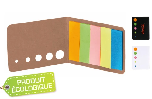 Carnet à Post-it en carton recyclé publicitaire personnalisée avec logo 