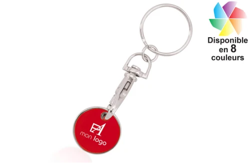 Porte-clés avec jeton caddies Euromarket publicitaire personnalisé avec logo 