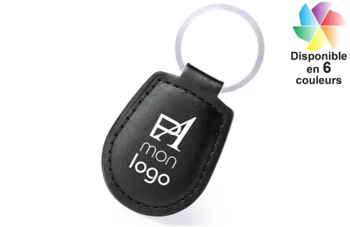 Porte-clés simili cuir coloré Pelcu publicitaire personnalisé avec logo 