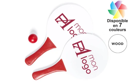 Raquette de plage en bois Cupsol publicitaire personnalisée avec logo 