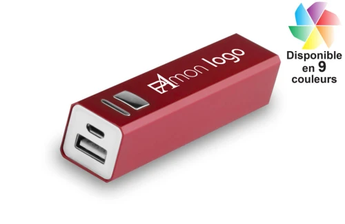 Batterie externe Thazer 2200 mAh publicitaire personnalisée avec logo 