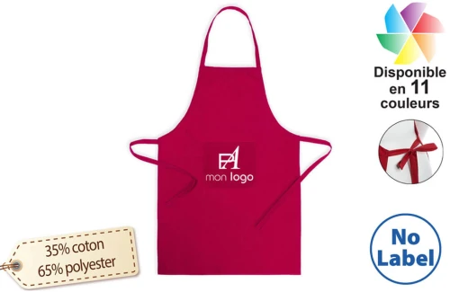 Tablier de cuisine en coton publicitaire personnalisé pas cher 