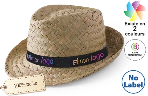 Chapeau de paille publicitaire Zelio personnalisé avec logo 