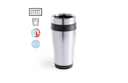 Mug isotherme personnalisé Fresno 450ml gobelet de voyage inox
